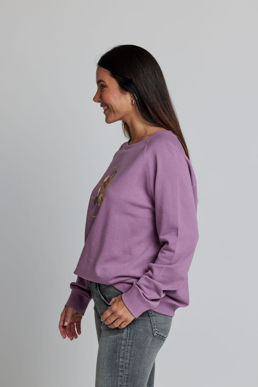 Grape Retro Flowers Sweater