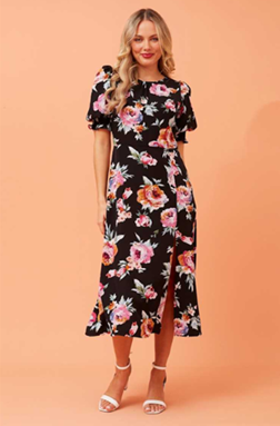 Short Sleeve Floral Dress