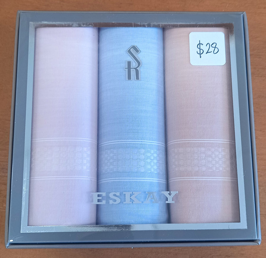 Eskay Gift Boxed Ladies Hankies 3pk