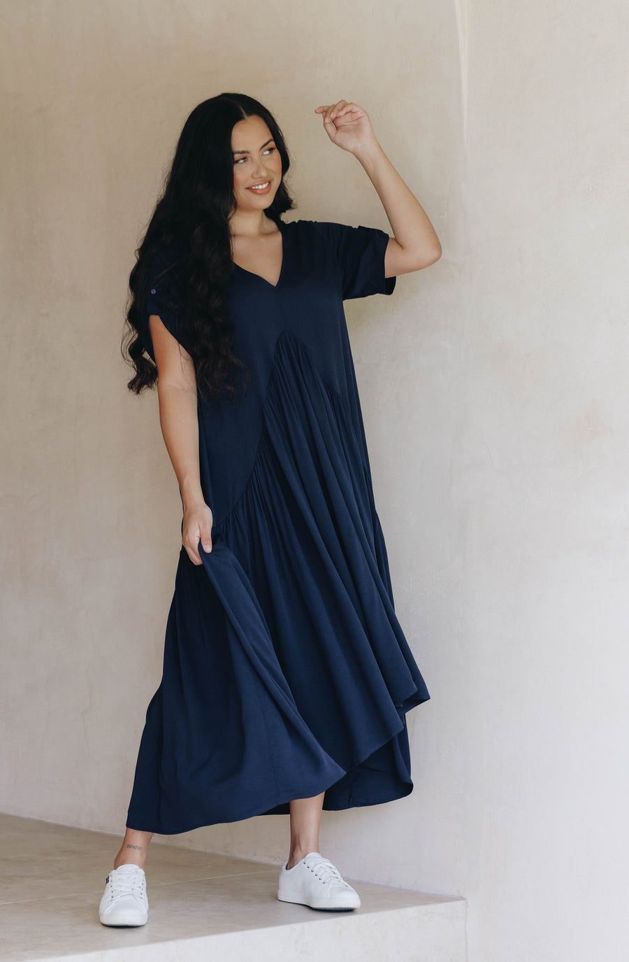 Peak Maxi Dress - Navy