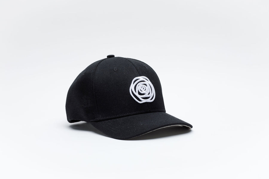 Cap Black with White Rose Logo