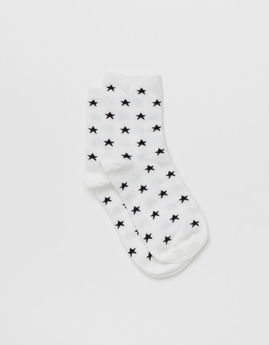 Socks White W/B Lack Stars